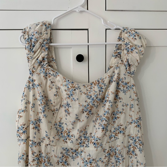 Old Navy Plus Cream/Blue Floral Ruffle Cami Dress Size 2X - Picture 4 of 10